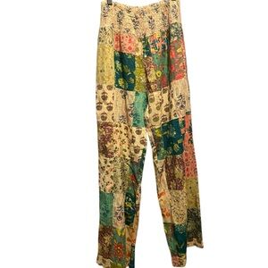 Patchwork Multicolor Women's Pants. 100% Cotton. Great fit.